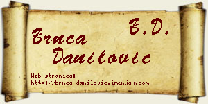 Brnča Danilović vizit kartica